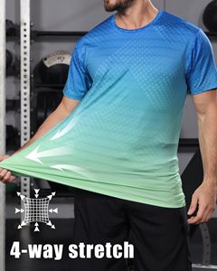 T-shirt de sport léger et respirant pour homme, 100 % polyester, séchage rapide, compression, idéal pour la course et la gym F00 - Product Image 4