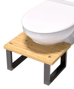 Creative Bathroom Non-slip Portable Simple Bamboo Wood Bathroom Toilet Stool