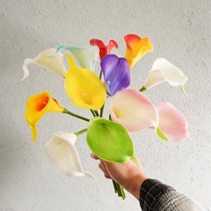 Mini Calla Artificielle Verte en Gros pour Décoration Extérieure de Mariage Style INS Peinte à l'Effet Naturel pour l'Export - Product Image 2