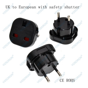 Adattatore da Presa UK a EU 240V, Convertitore Spina Euro da Viaggio, Caricatore AC da Parete, Adattatore di Alimentazione UK, <span class=keywords><strong>Prese</strong></span> <span class=keywords><strong>Elettriche</strong></span> Britanniche - Product Image 2