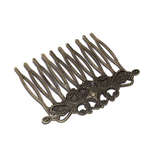 Retro Floral <b>Hair</b> <b>Comb</b> 13 Cm Bronze Alloy <b>Hair</b> Accessory For DIY Jewelry Making - Product Image 4