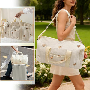 Grande sacoche de maternité pour maman, <span class=keywords><strong>sac</strong></span> à <span class=keywords><strong>langer</strong></span> pour poussette, <span class=keywords><strong>sac</strong></span> de voyage pour bébé, en polyester brodé avec fermeture éclair, simple et résistant à l'eau - Product Image 2