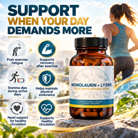 Capsules de monolaurine L-Lysine OEM, capsules végétariennes, 120 unités, complément alimentaire nutritionnel quotidien