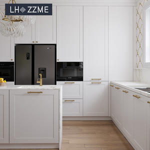 Armoire de cuisine complète de style français haut de gamme en forme de L en bois massif Armoires de cuisine prêtes à assembler - Product Image 2