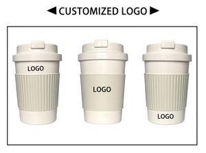 Cadeaux promotionnels : Tasse à café réutilisable et portable en bambou biodégradable de 12 oz avec couvercle rabattable anti-fuite, compatible lave-vaisselle, gobelet de voyage - Product Image 3