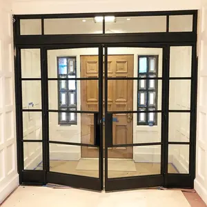 Puertas internas Crittal puertas divisor de habitación vidrio deslizante decoración interior 2024 Venta caliente Interior Metal acero diseño gráfico
