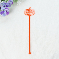 Bâtonnets pour boissons personnalisées en acrylique orange citrouille d'Halloween pour boissons de fête