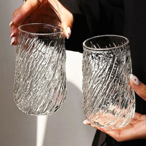 Exquisitos vasos <span class=keywords><strong>de</strong></span> <span class=keywords><strong>vidrio</strong></span> texturizados resistentes al frío y al calor para jugo <span class=keywords><strong>de</strong></span> fruta <span class=keywords><strong>de</strong></span> cola <span class=keywords><strong>de</strong></span> té con leche - Product Image 4