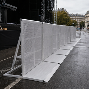 <b>Temporary</b> Crowd Control Barricade, Heavy Duty Interlocking Metal Barrier, Portable Pedestrian Isolation Fence for Festival Sport - Product Image 3