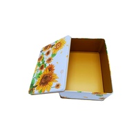 Boîte en métal jaune avec couvercle, motif cactus, rectangulaire, décorative, pour rangement, vente en gros, directement de l'usine, en vrac