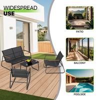 Conjunto de sofá de muebles de Patio de 4 piezas, juego de conversación de jardín de tela Teslin para exteriores para patio trasero
