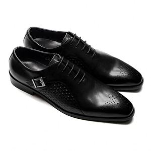 Chaussures habillées Oxford de luxe pour hommes en cuir véritable italien haut de gamme, imperméables, respirantes et légères, idéales pour le bureau - Product Image 6