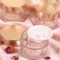 Vente en gros de pots cosmétiques transparents en ABS personnalisables de 30 ml à 500 ml, avec couvercle à vis en acrylique, couleur personnalisée, logo, impression sérigraphique, forme personnalisée