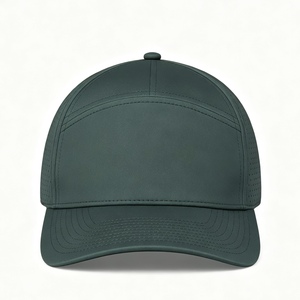 Wholesale Laser Cut Perforated Baseball Cap Custom Logo Quick‑Dry Performance Fabric 5 Panel Structured Unisex Golf Sports <b>Hat</b> - Product Image 2
