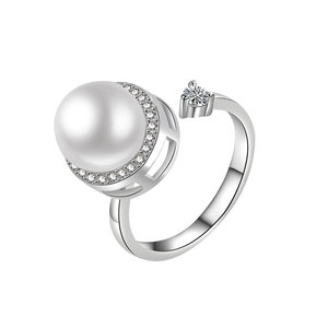 High Quality Shell Pearl Gemstone <b>Rings</b> Rotating Anxiety <b>Adjustable</b> <b>Ring</b> Copper Gold Plated Trendy for Women - Product Image 5
