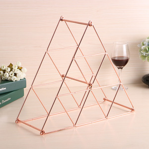 Étagère à vin en métal doré et Rose, support décoratif empilable de <span class=keywords><strong>cuisine</strong></span> en acier, rangement, présentoir, porte-bouteilles comptoir modernes - Product Image 4