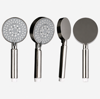 Pommeau de douche chromé portable avec tuyau en silicone, support à boucle élastique, triple sortie, haute pression, économie d'eau pour usage hôtelier et toilettes