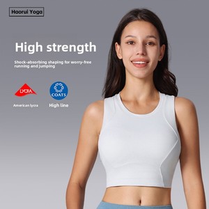 <span class=keywords><strong>Reggiseno</strong></span> Sportivo da Donna in Spandex/Nylon con <span class=keywords><strong>Spalline</strong></span> <span class=keywords><strong>Larghe</strong></span>, Effetto Seconda Pelle, Antiurto, per Corsa ad Alta Intensità e Fitness, con Design Traforato sul Retro - Product Image 3