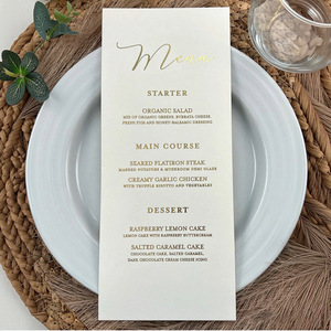 Menú de Cena de Boda Personalizado con Caligrafía en Lámina Dorada Elegante para <span class=keywords><strong>Bodas</strong></span> y Recepciones - Product Image 2