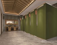 Système de cabines de toilettes intelligentes AOGAO Hpl WC Affichage du capteur Lumière LED