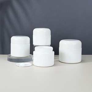20g 30g 50g Eco Friendly Empty Black Opal <b>Glass</b> Cosmetic Packaging Containers <b>Jar</b> with Plastic Lids - Product Image 3
