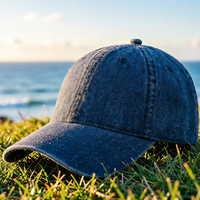 Gorra de béisbol de mezclilla de algodón lavado común, suave, con visera curva, estilo casual, streetwear, vintage, moda, OEM para hombre