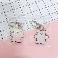 Porte-clés Shinypop personnalisés en acrylique transparent avec paillettes, style dessin animé, pour promotion, breloques mignonnes en époxy, en vrac