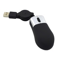 Ratón Óptico USB Retráctil Portátil Más Vendido, Diseño Compacto para Computadora Portátil, Notebook, PC y Juegos