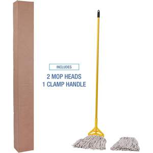 Kits de Mopa con Extremo Recortado Boardwalk 5324C # Cesta de Plástico Rectangular de 60 Pulgadas con Asa Amarilla y Esponja para Limpieza del Hogar, 24 Unidades Naturales - Product Image 5