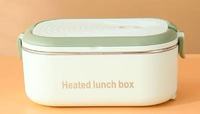 Boîte à lunch de luxe à double compartiment en acier inoxydable 304 avec couvercle en PP, compatible micro-ondes, portable pour le travail et les étudiants, cadeau du Nouvel An, UV