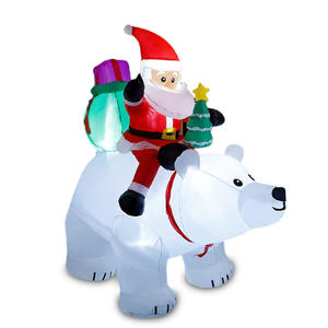 Decoraciones Navideñas Inflables, Auto de <span class=keywords><strong>Reno</strong></span> Inflable de Santa Claus con Caja de Regalo, <span class=keywords><strong>Adorno</strong></span> Navideño para Exteriores - Product Image 5
