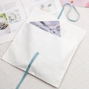 Luxury Reusable Custom Logo Printed <b>White</b> Cotton Twill <b>Envelope</b> Cover Bag Gift Baby Clothing Pillow Dust Pouch Organic Dust Bag - Product Image 3