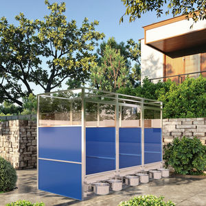 Chenils en acier inoxydable Grande <span class=keywords><strong>cage</strong></span> pour chien avec bol Système d'alimentation pivotant pour intérieur et extérieur - Product Image 5