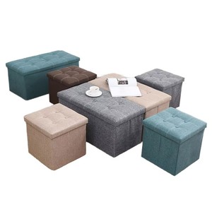 Taburete Otomano Plegable de Lino Moderno Personalizado al por Mayor, Banco Plegable <span class=keywords><strong>con</strong></span> Almacenamiento para Sala de Estar y <span class=keywords><strong>Dormitorio</strong></span> - Product Image 1