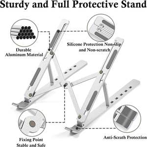 <span class=keywords><strong>Support</strong></span> <span class=keywords><strong>portable</strong></span> ergonomique pliable en alliage d'aluminium pour <span class=keywords><strong>ordinateur</strong></span> <span class=keywords><strong>portable</strong></span> <span class=keywords><strong>Support</strong></span> réglable multi-angle ventilé antidérapant pour MAC-book <span class=keywords><strong>HP</strong></span> Dell - Product Image 4