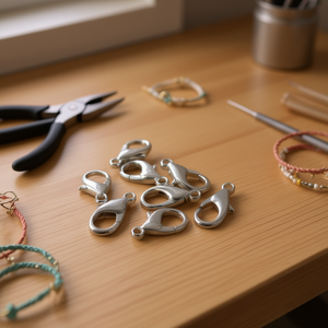 Chiusure a moschettone Ilan da 23 mm, placcate in argento, accessori per gioielli, 6 pezzi - Product Image 2