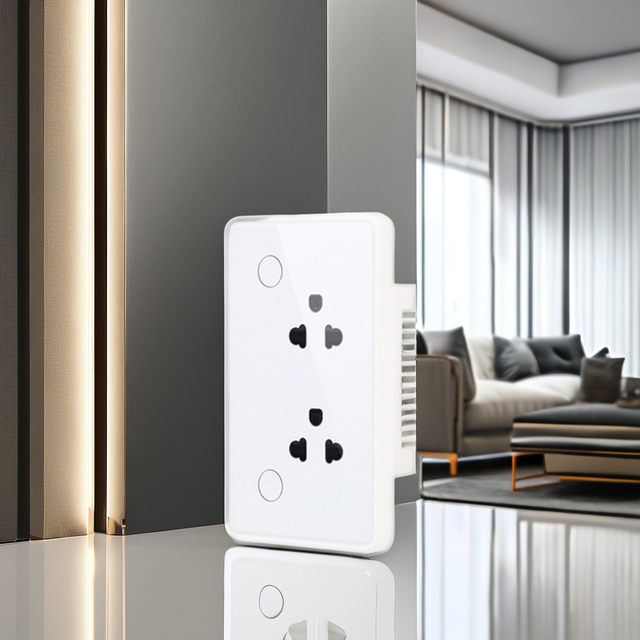 Tuya Wifi Smart Home Wall Socket Universal Zigbee Plug Touch Panel Switch US Standard 16A Electrical Power Socket 2 Ac Outlets
