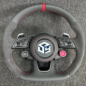 Volant en cuir Alcantara complet S-<span class=keywords><strong>Line</strong></span> avec bouton de démarrage pour Audi R8 TTRS C6 C7 S7 S4 A4 B8 RS3 SQ5 S5 B9 A6 C8 A3 <span class=keywords><strong>2018</strong></span> - Product Image 1