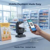 Lector de Códigos QR Omnidireccional de Escritorio, Conexión USB, Plug & Play, 1D 2D, para Tiendas de Conveniencia, Pagos WeChat, Caja Registradora