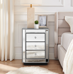 Offre Spéciale <span class=keywords><strong>Table</strong></span> <span class=keywords><strong>de</strong></span> <span class=keywords><strong>chevet</strong></span> <span class=keywords><strong>de</strong></span> <span class=keywords><strong>chevet</strong></span> moderne à 3 tiroirs <span class=keywords><strong>Table</strong></span> <span class=keywords><strong>de</strong></span> nuit <span class=keywords><strong>miroir</strong></span> <span class=keywords><strong>en</strong></span> diamant écrasé pour chambre à coucher pour appartement - Product Image 3