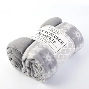 oeko tex standard 100 polyester custom snowflake print blanket double sided polar blanket