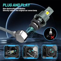 HYNBYZJ Plug and Play D2 ampoule LED sans erreur 100W d série xénon à led kit de conversion d4s phares led d4r d2s ampoule led