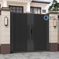 Dernière conception de porte principale d'art en aluminium de style haut électrique automatique pour les cours de villas Service de modélisation 3D inclus Australie