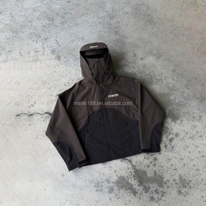High Quality Custom Waterproof <b>Rain</b> Outdoor Nylon Mask <b>Jackets</b> <b>Lightweight</b> Nylon Plus Size Full Zip Windbreaker <b>Jackets</b> for <b>Men</b> - Product Image 1