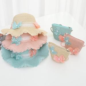 Children's sun protection <b>hat</b> <b>summer</b> girls' sunshade straw <b>hat</b> bag set baby girl princess beach <b>hat</b> fashion and versatile - Product Image 2