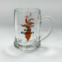 Evershine Vente en gros de tasses à bière en verre personnalisées avec logo imprimé par sublimation, tasse à bière souvenir avec poignée