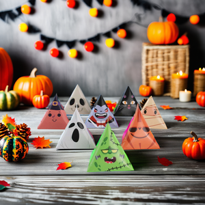 Halloween Triangle <strong>Small</strong> Candy Treat <strong>Paper</strong> Box Trick or Treat Goodie <strong>Boxes</strong> Party Favour Gift Packaging <strong>Paper</strong> <strong>Boxes</strong> - Product Image 5