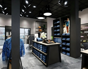 Conception de magasin de vêtements pour hommes sur mesure, écologique et robuste |   Aménagements modulaires pour magasins de vêtements de luxe industriels - Product Image 2