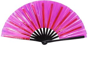Abanico Plegable Grande de PVC de 13 Pulgadas en Colores Personalizados para Eventos - Product Image 1