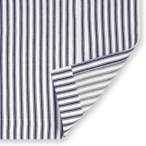 <span class=keywords><strong>Rideau</strong></span> de <span class=keywords><strong>douche</strong></span> en pur coton à rayures bleu marine minimaliste avec crochets antirouille Taille <span class=keywords><strong>extra</strong></span> longue 84*72 pouces - Product Image 2